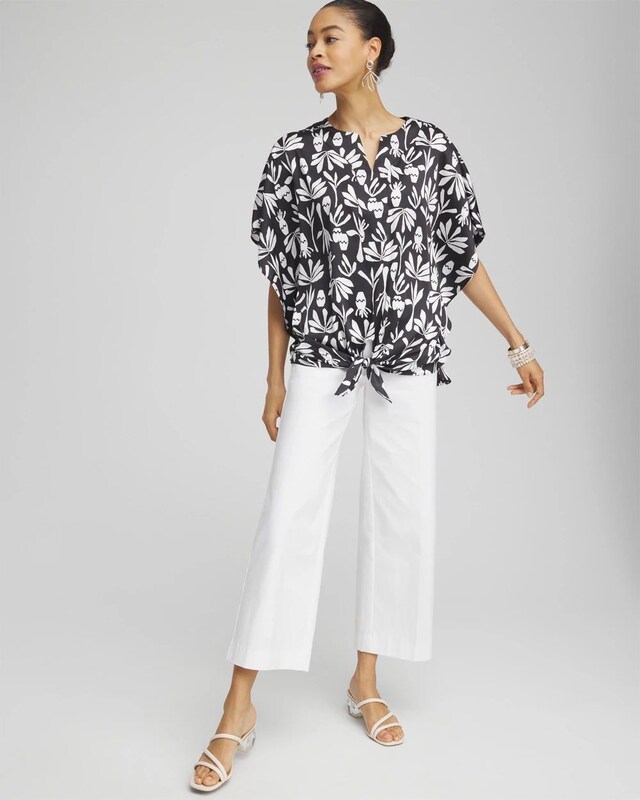 Artisan Satin Tie-Front Tunic - image 2